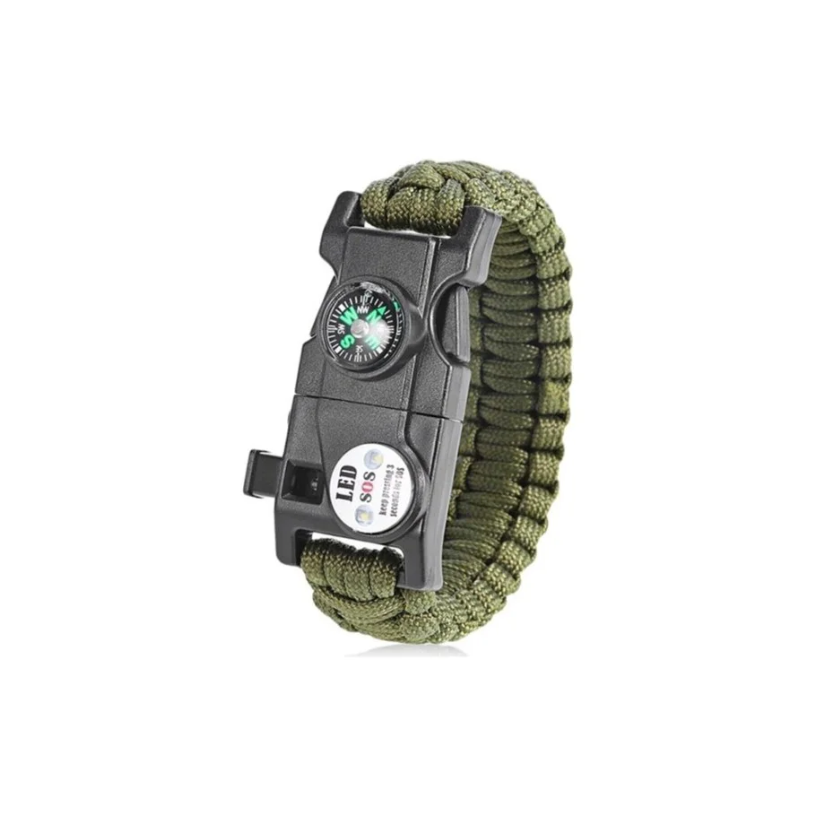 Pusula,Fenerli Yüksek Desibel Düdüklü Hayatta Kalma Kamp Bilekliğ