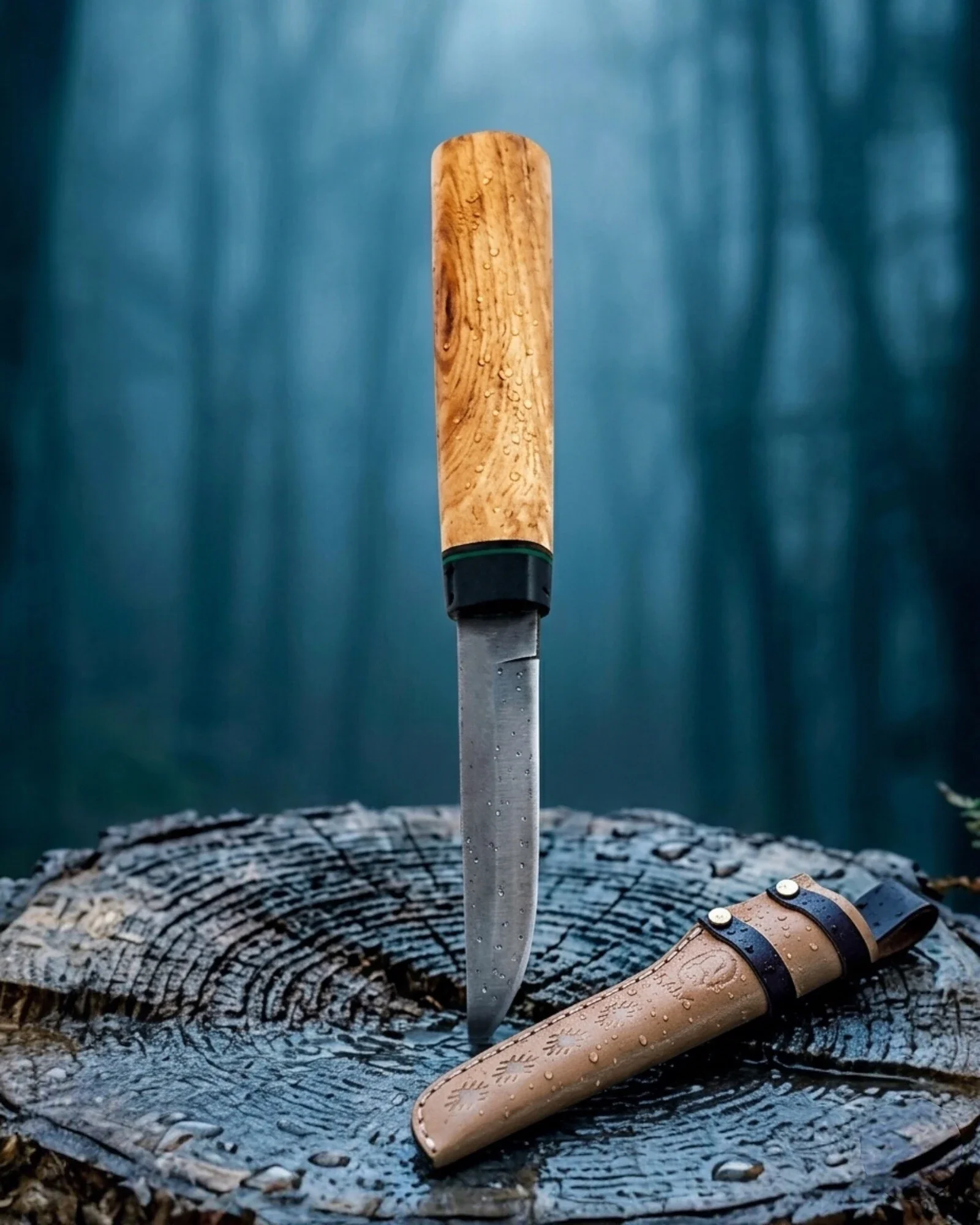 Puukko Av, Balıkçılık Ve Kamp Bıçağı Akasya / P10 Karbon