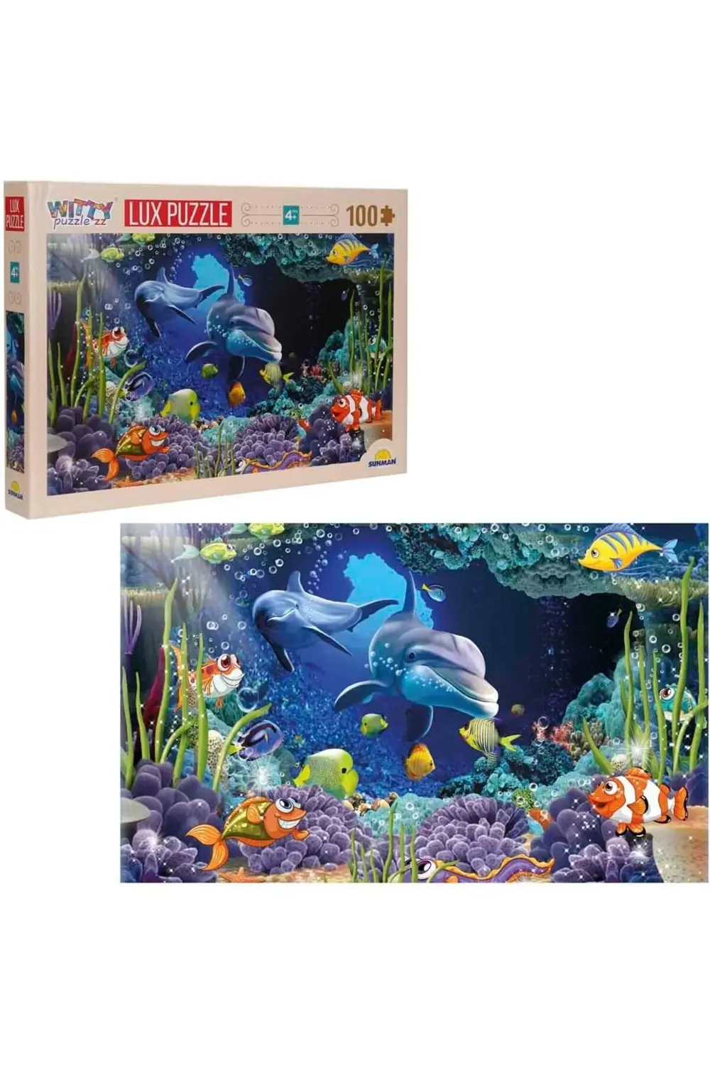 Puzzle 100 Lüks Sevimli Yunus ve Balıklar 1155328