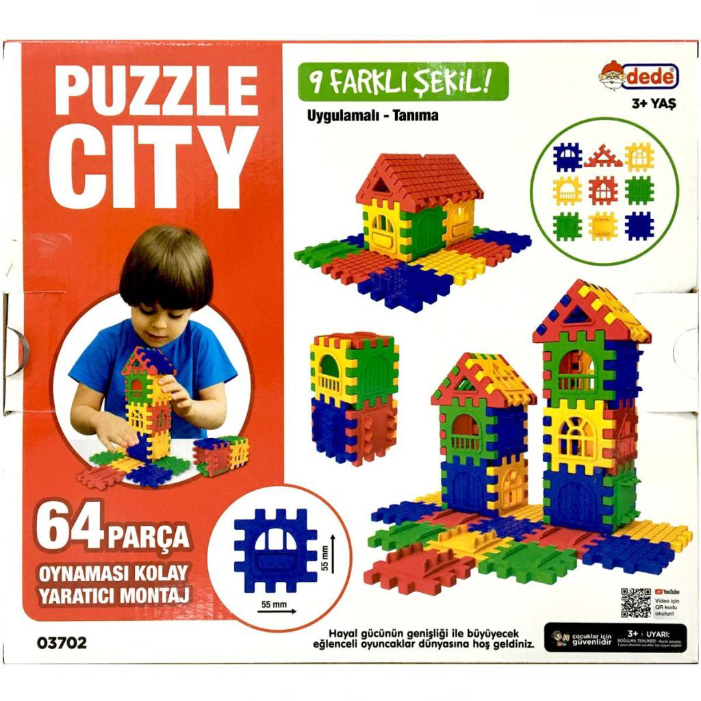 Puzzle City 3D Yapı ve Tasarım Blokları 64 Parça Puzzle City 3D Yapı ve Tasarım Blokları 64 Parça