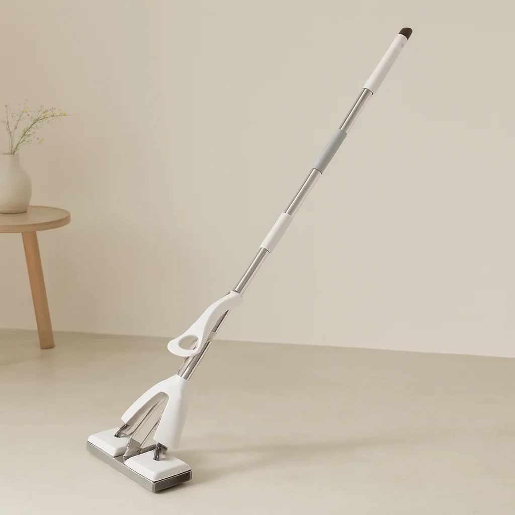 PVA Sünger Kendinden Sıkmalı Mop - Kelebek Başlık, Krom Sap 110 cm PVA Sünger Kendinden Sıkmalı Mop - Kelebek Başlık, Krom Sap 110 cm
