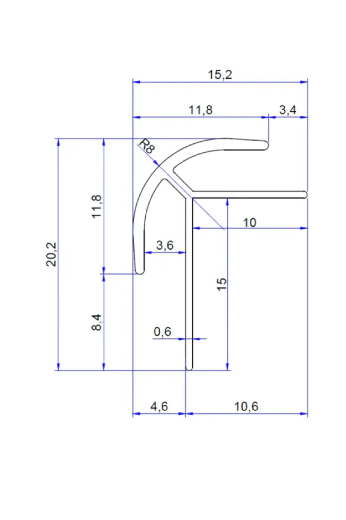 PVC Duvar Kaplama Paneli İç Köşe Profili 90 cm - 3 Adet (Toplam 2