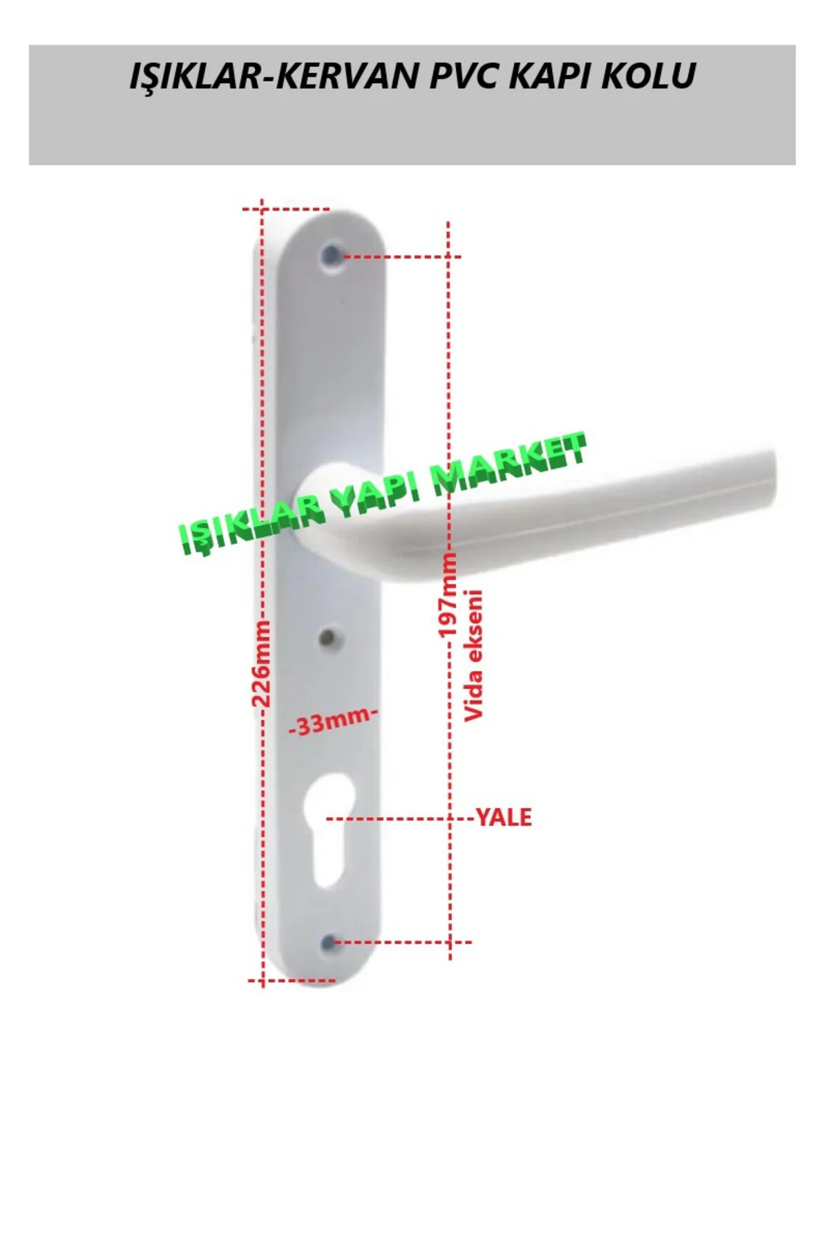 Pvc -Kapı Kolu -Sert Plastik -1 Takım -KERVAN