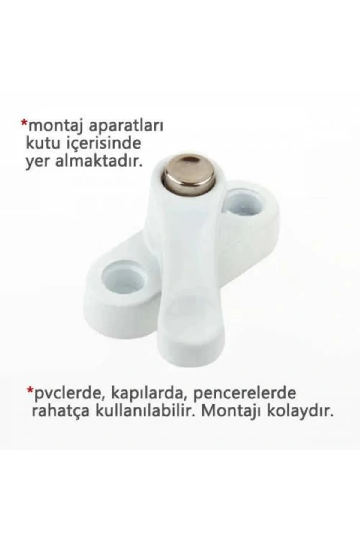Pvc Kapı Pencere Emniyet Kilidi - Çelik - 6 Adet - Görsel 2