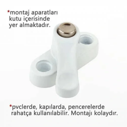 Pvc Kapı Pencere Emniyet Kilidi - Çelik - 6 Adet Pvc Kapı Pencere Emniyet Kilidi - Çelik - 6 Adet