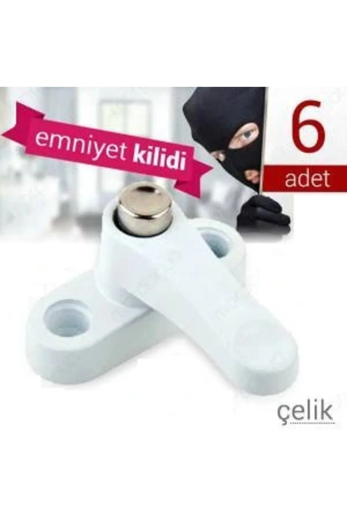 Pvc Kapı Pencere Emniyet Kilidi - Pimapen Kilidi - Çelik - 6 Adet Pvc Kapı Pencere Emniyet Kilidi - Pimapen Kilidi - Çelik - 6 Adet