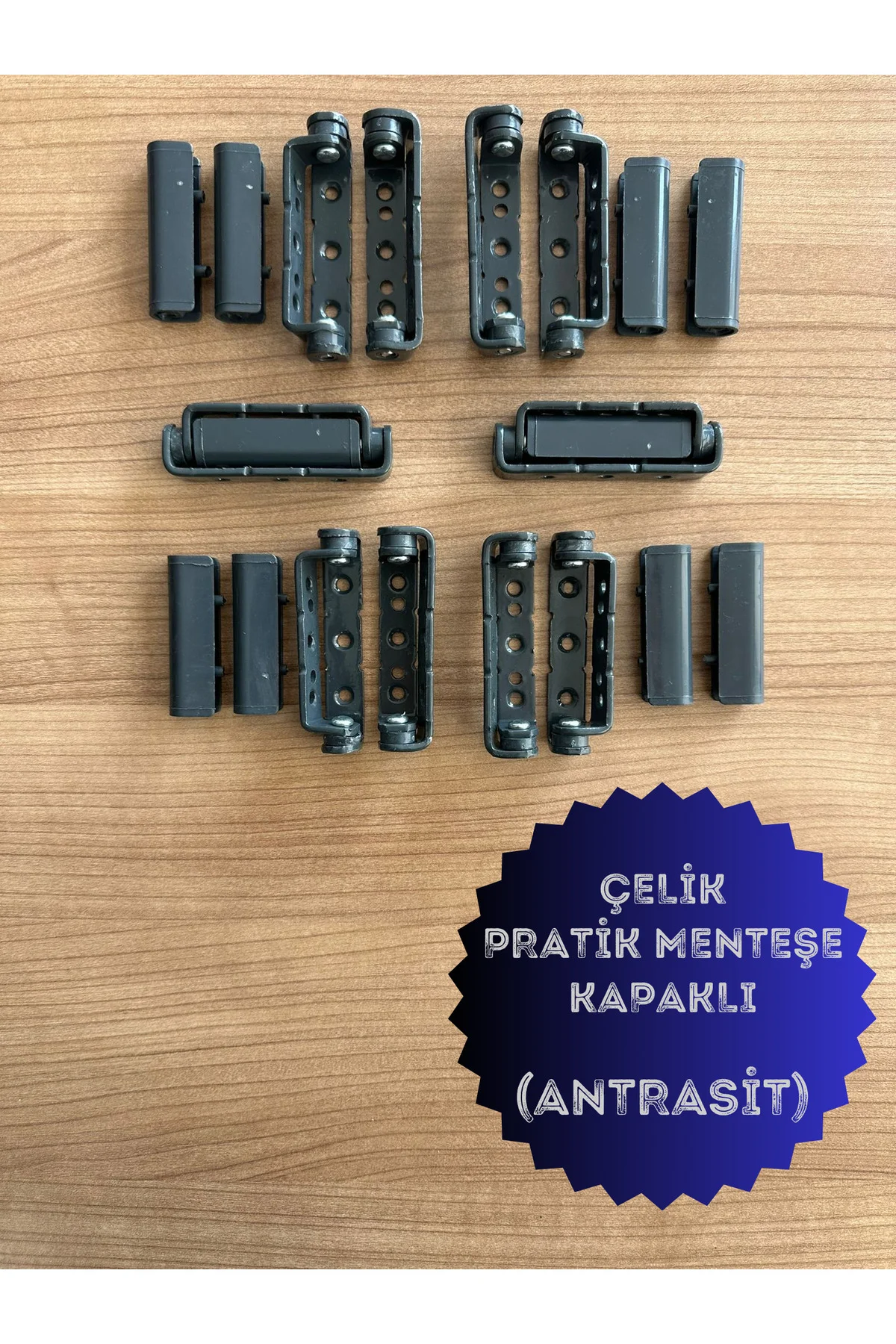Pvc Pimapen Kapı Pencere Pratik Çelik Menteşe 80mm Antrasit (40 A