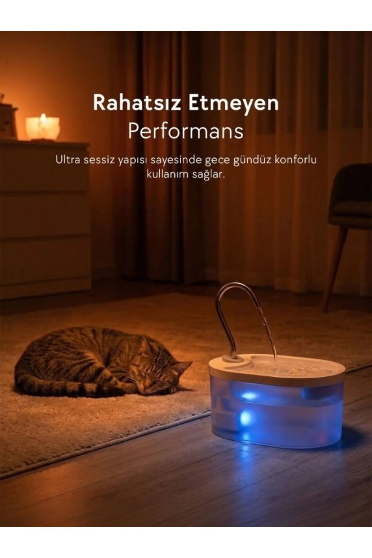 PWF-01 Oval Pet Otomatik Su Pınarı 3.2L - Kediler ve Köpekler İçi