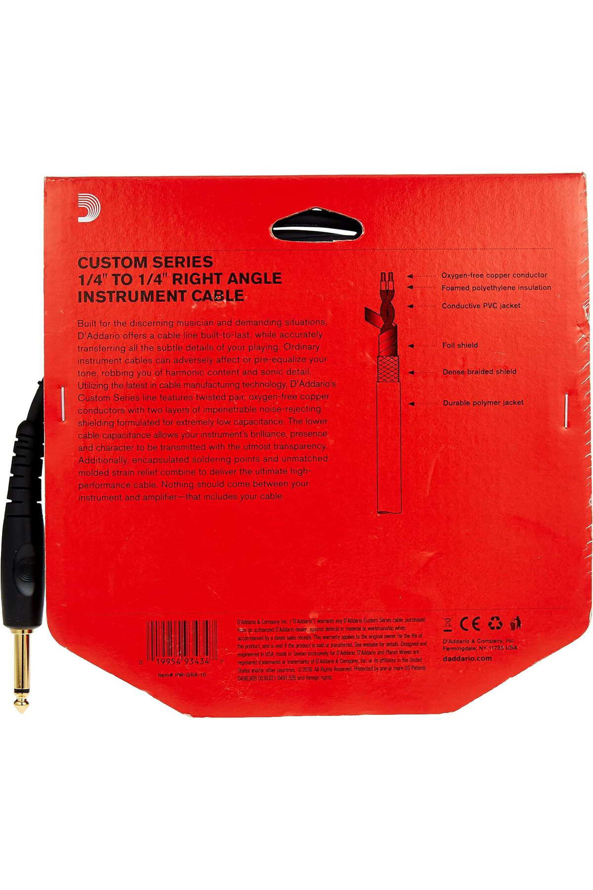 Daddario Pwgra10 Enstrüman Kablosu 3Mt. Gitar Kablo