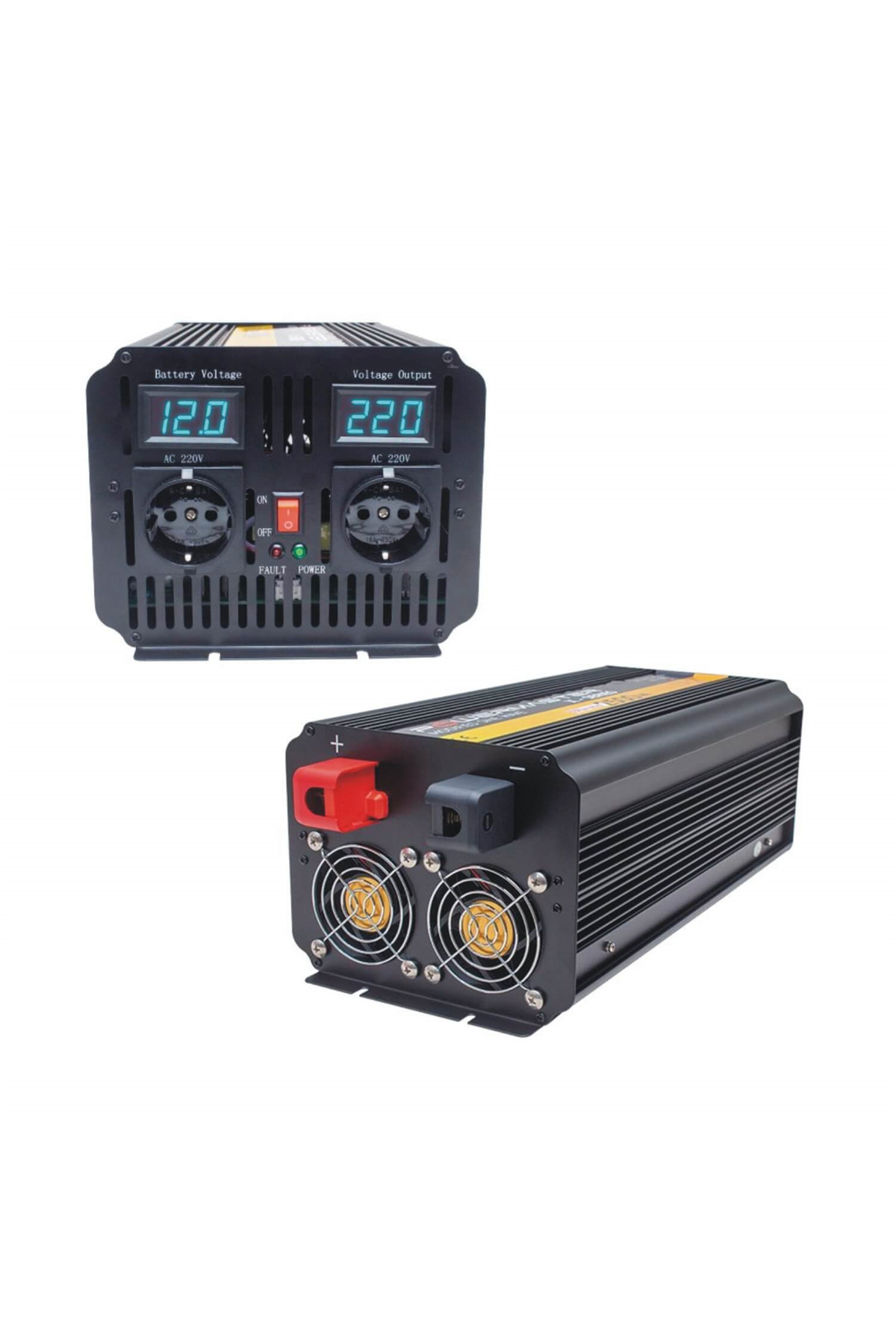 Pwr1800-12 Çift Digital Ekranlı 12 Volt 1800 Watt Modified Sinus 