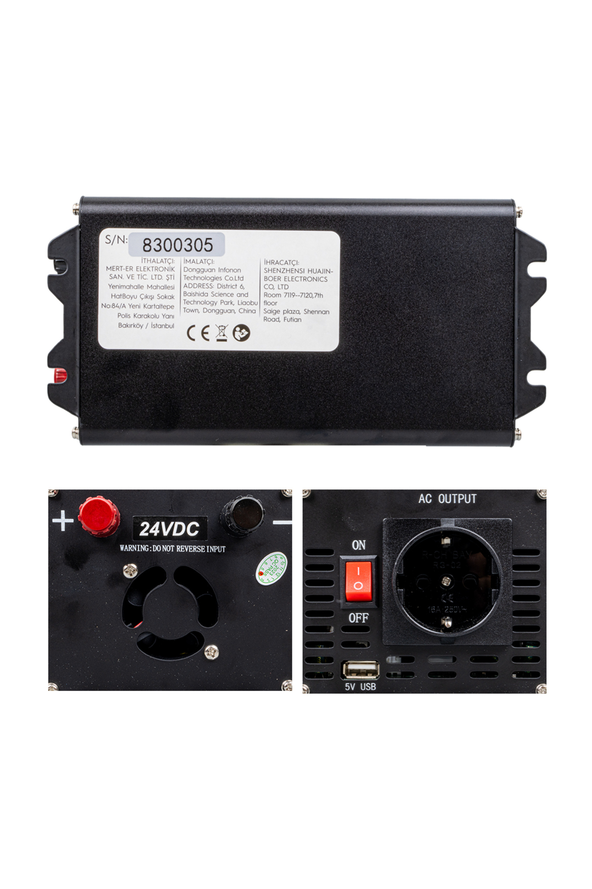 PWR600-24 TEK DİJİTAL EKRAN 24 VOLT - 600 WATT MODIFIED SINUS WAV