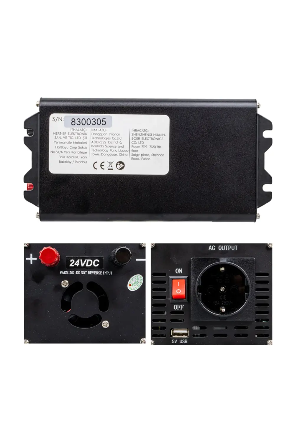 PWR600-24 TEK DİJİTAL EKRAN 24 VOLT - 600 WATT MODIFIED SINUS WAV