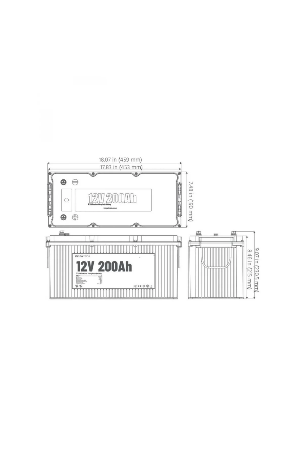 Pylontech 12V 200AH Lityum Akü Bluetooth Haberleşmeli Lifepo4
