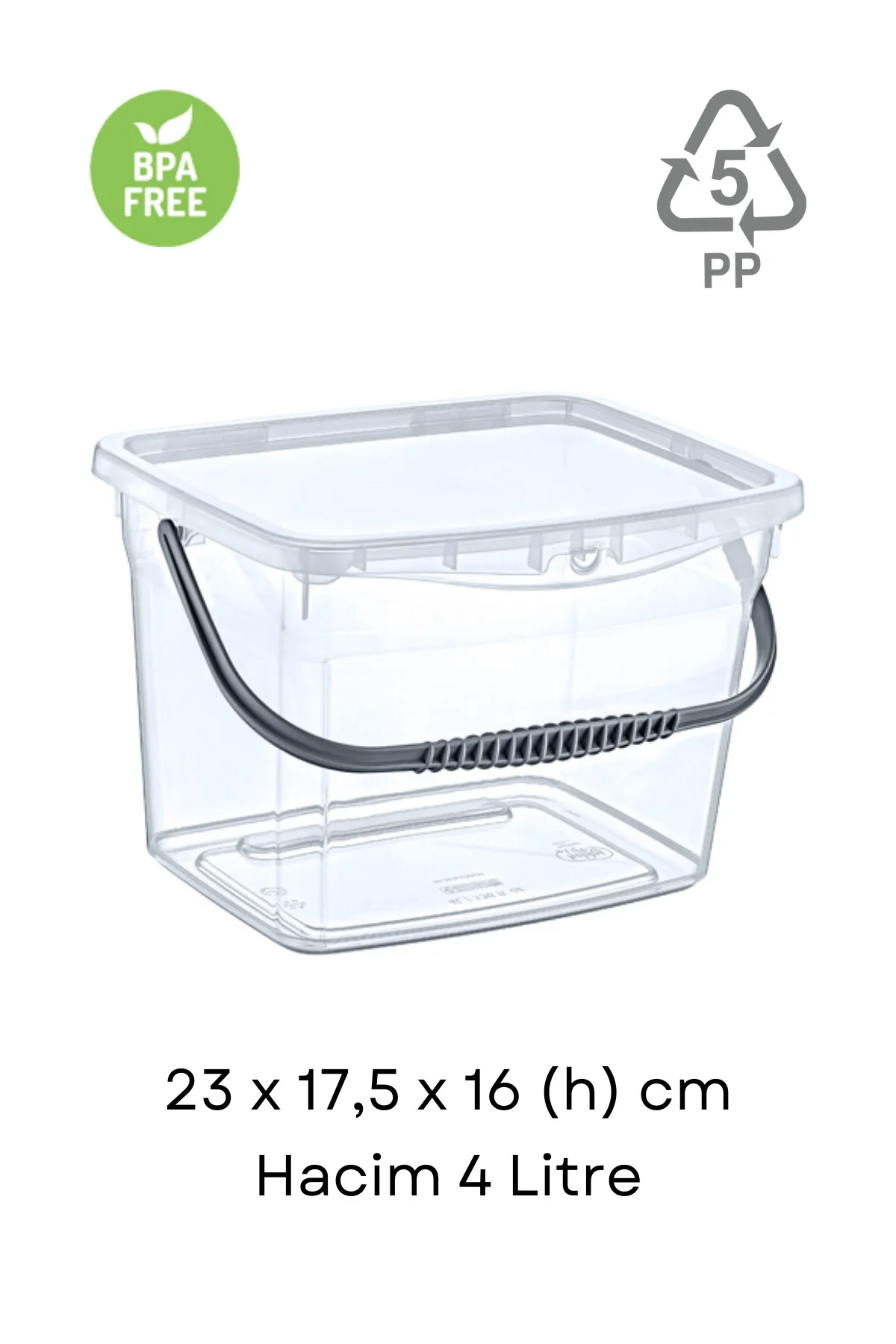 Q-Box Şeffaf Kapaklı Kutu 4 L