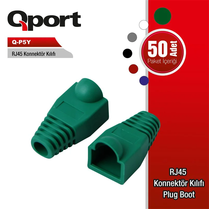Q-P5Y 50'li Yeşil RJ45 Kılıfı - Ağ Kablosu Koruma Kılıfı Fiyatı, Yorumları ve Özellikleri