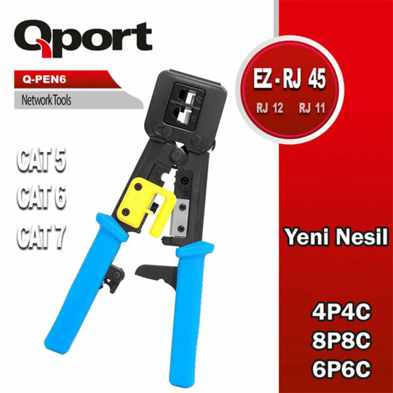 Q-PEN6 RJ45/RJ11/RJ12 Yeni Nesil Pense - Çok Amaçlı Kablo Kramp Pensesi Fiyatı, Yorumları ve Özellikleri