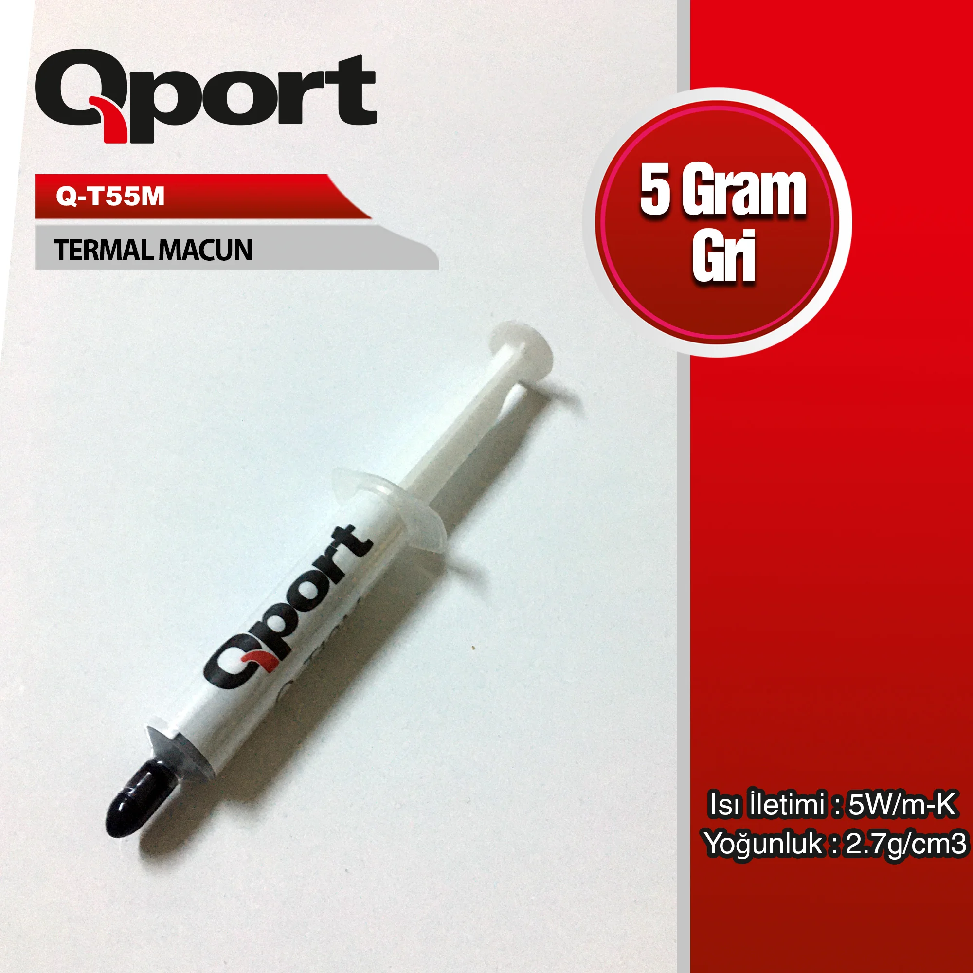 (Q-T55M) 5GRAM 5W/M-K 2.7/CM3 TERMAL MACUN Fiyatı, Yorumları ve Özellikleri