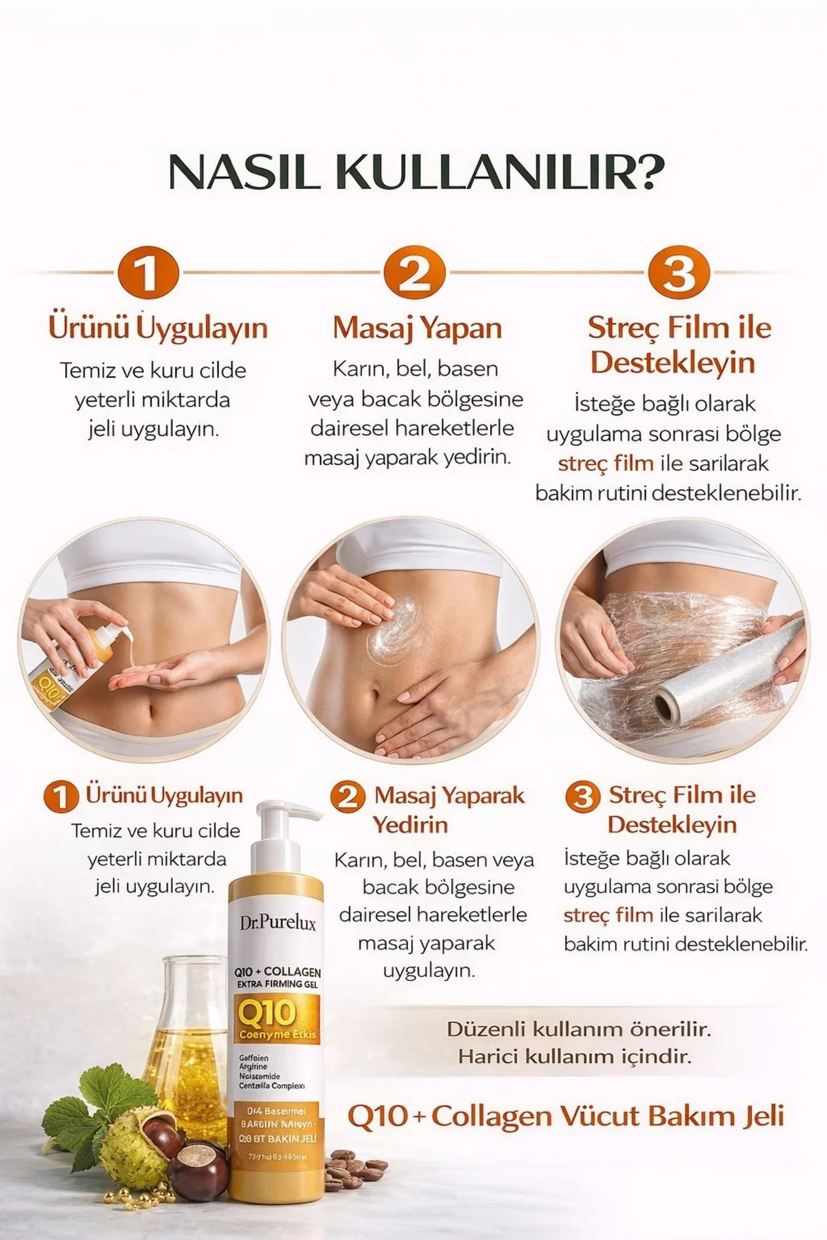 Q10 Coenzyme + Collagen İçeren , Sıkılaştırıcı, Toparlayıcı ve Ca