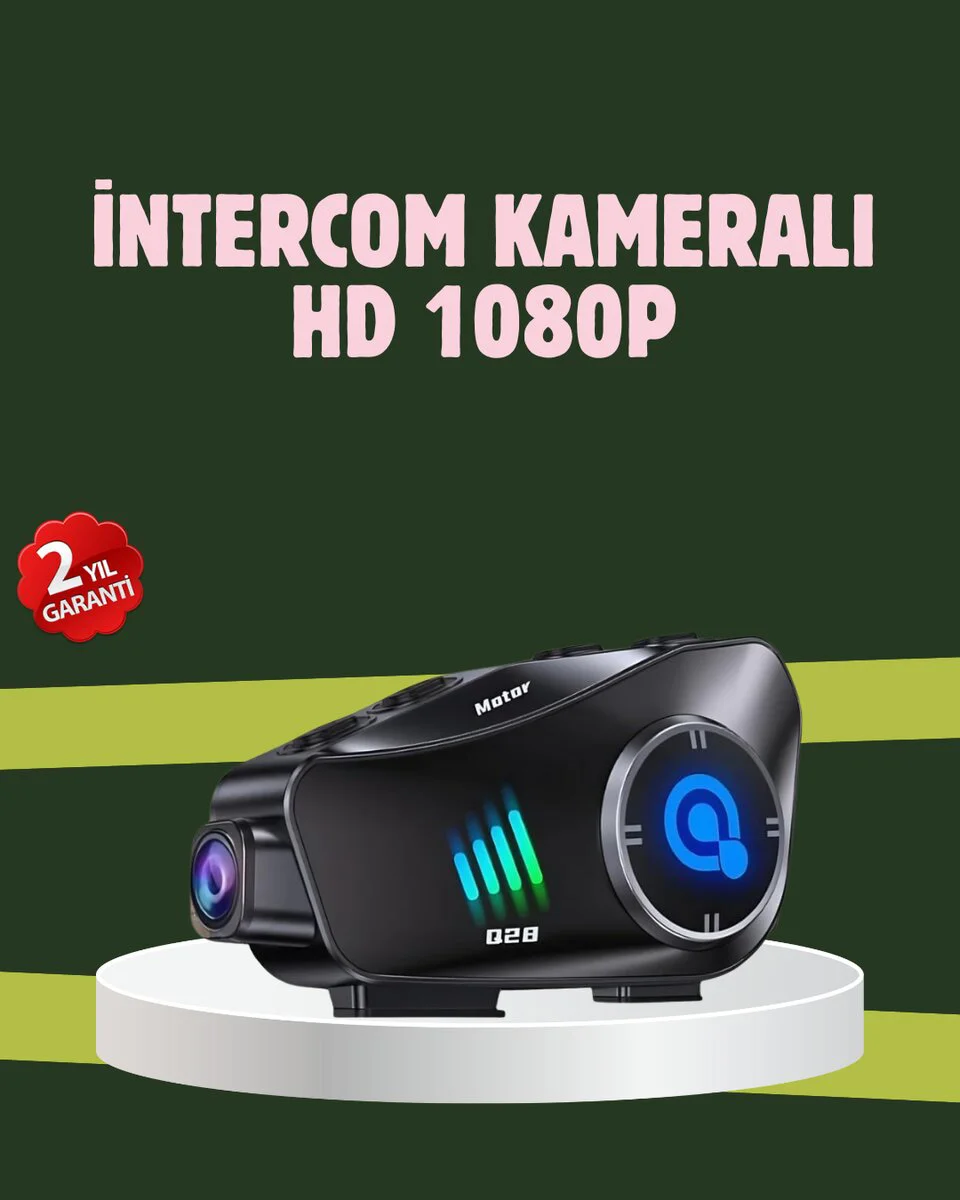 Q28 Full HD Kameralı Motosiklet Kask Kulaklığı – 45 Saat Pil, Su Geçirmez, Bluetooth 5.3