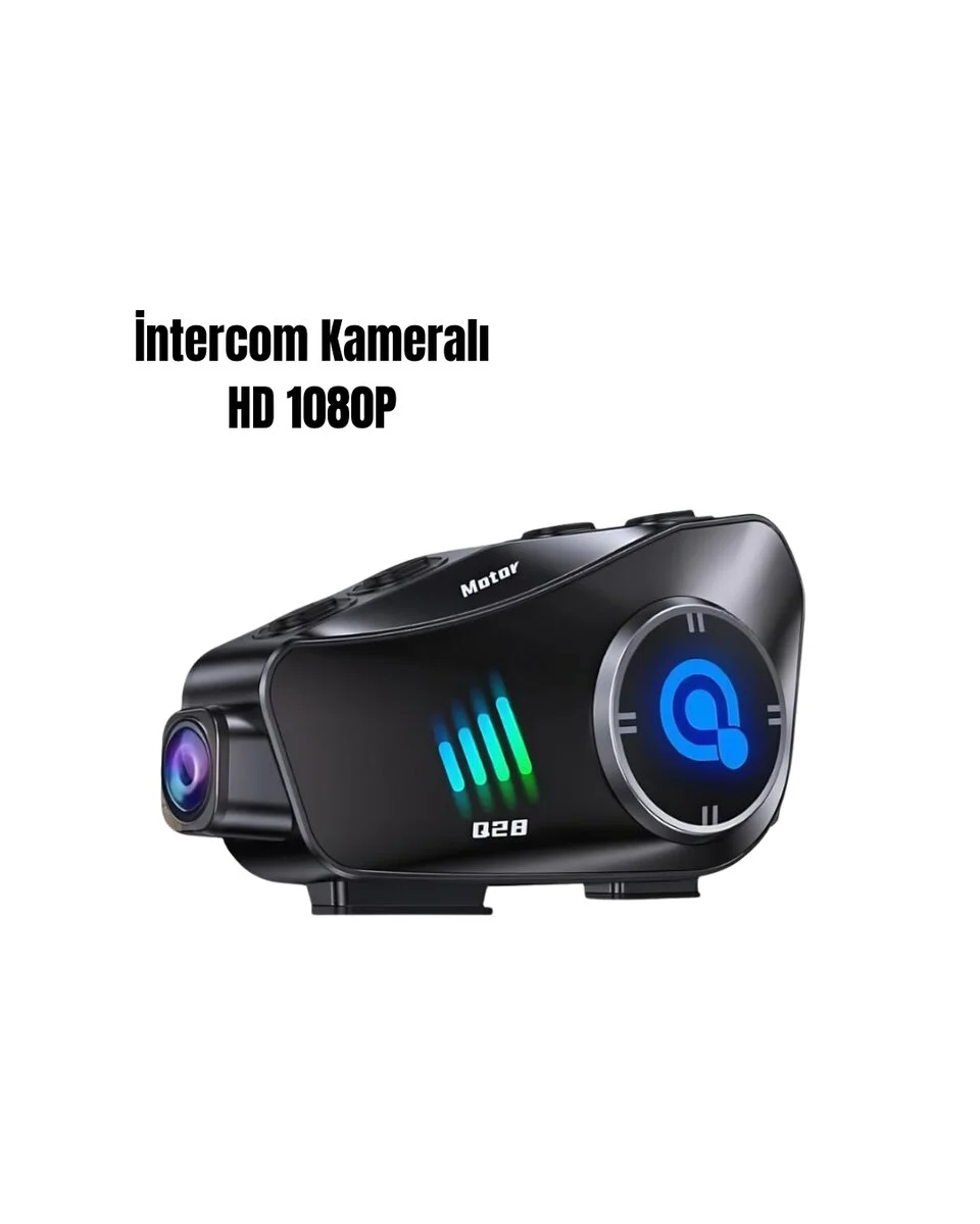 Q28 Kameralı Bluetooth Kask Kulaklığı - 1080P HD Kamera ve Bluetooth 5.3