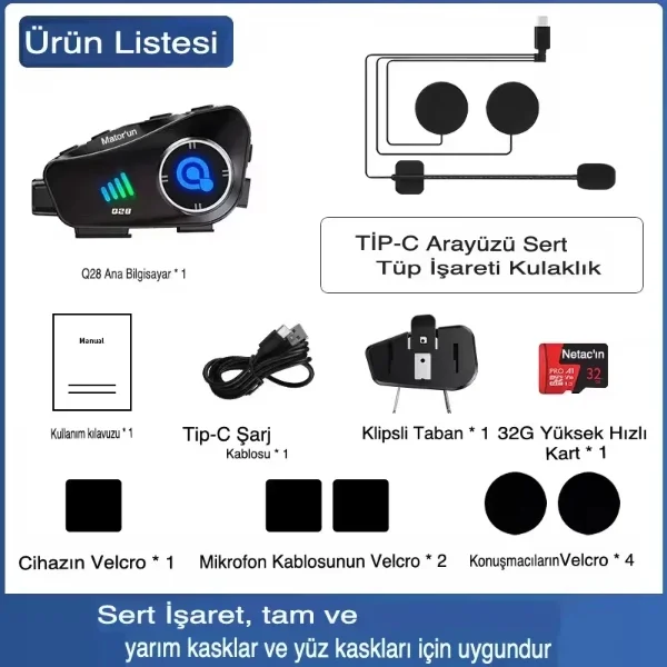 Q28 Kameralı Motosiklet Kask Kulaklığı Fiyatı, Yorumları ve Özellikleri