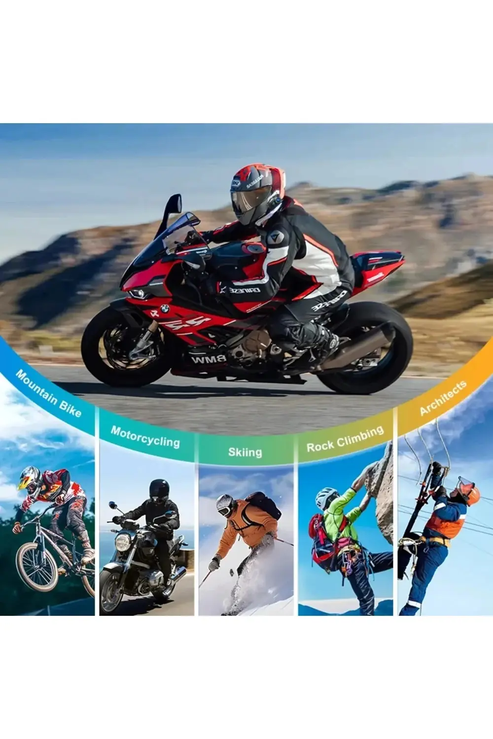 Q28 Motosiklet Kask Bluetooth Kulaklık 1080p Kamera Interkom Kula