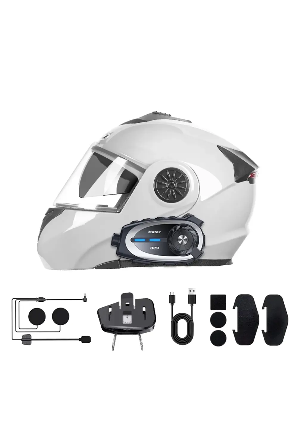 Q29 Motosiklet Kask İletişim Sistemi + Bluetooth Kulaklık + 1080P