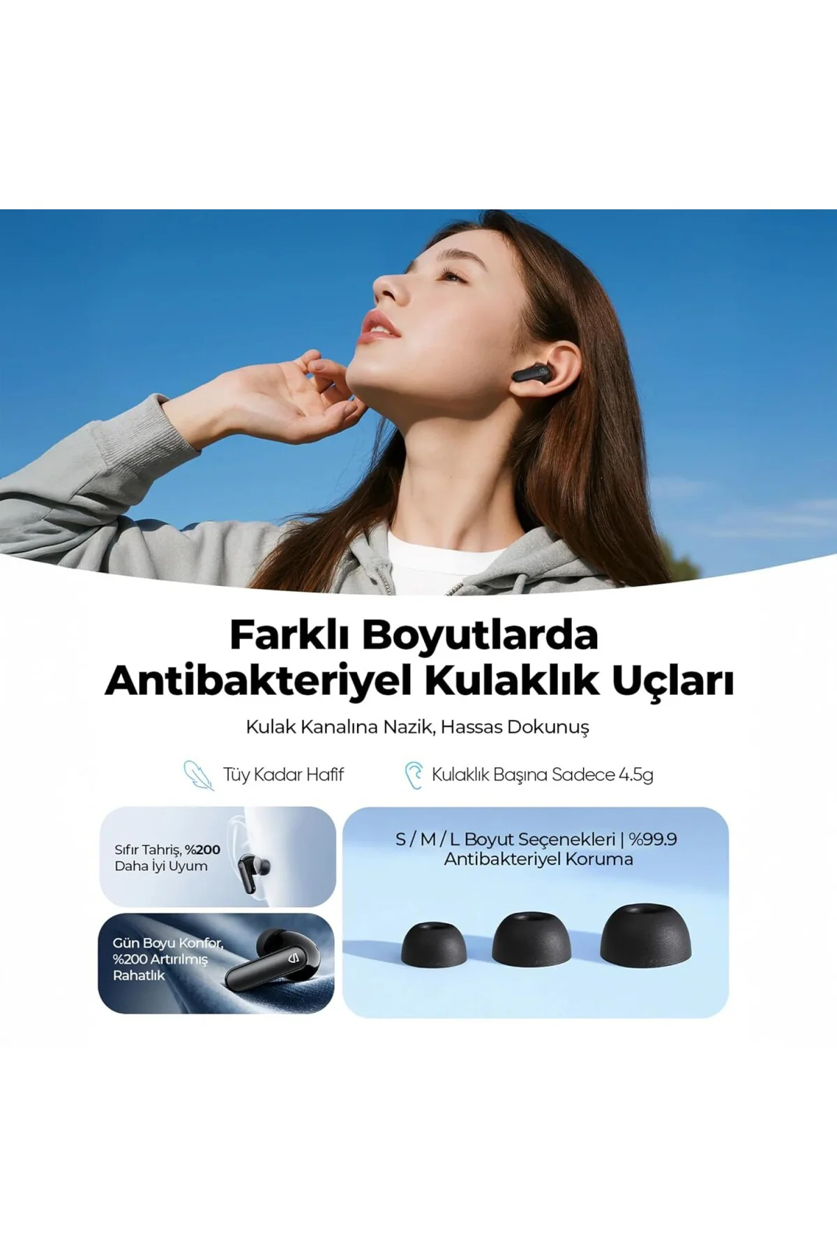 Q3 Pro Hibrit ANC ENC TWS Bluetooth 6.0 Kablosuz Kulak içi Kulaklık Siyah