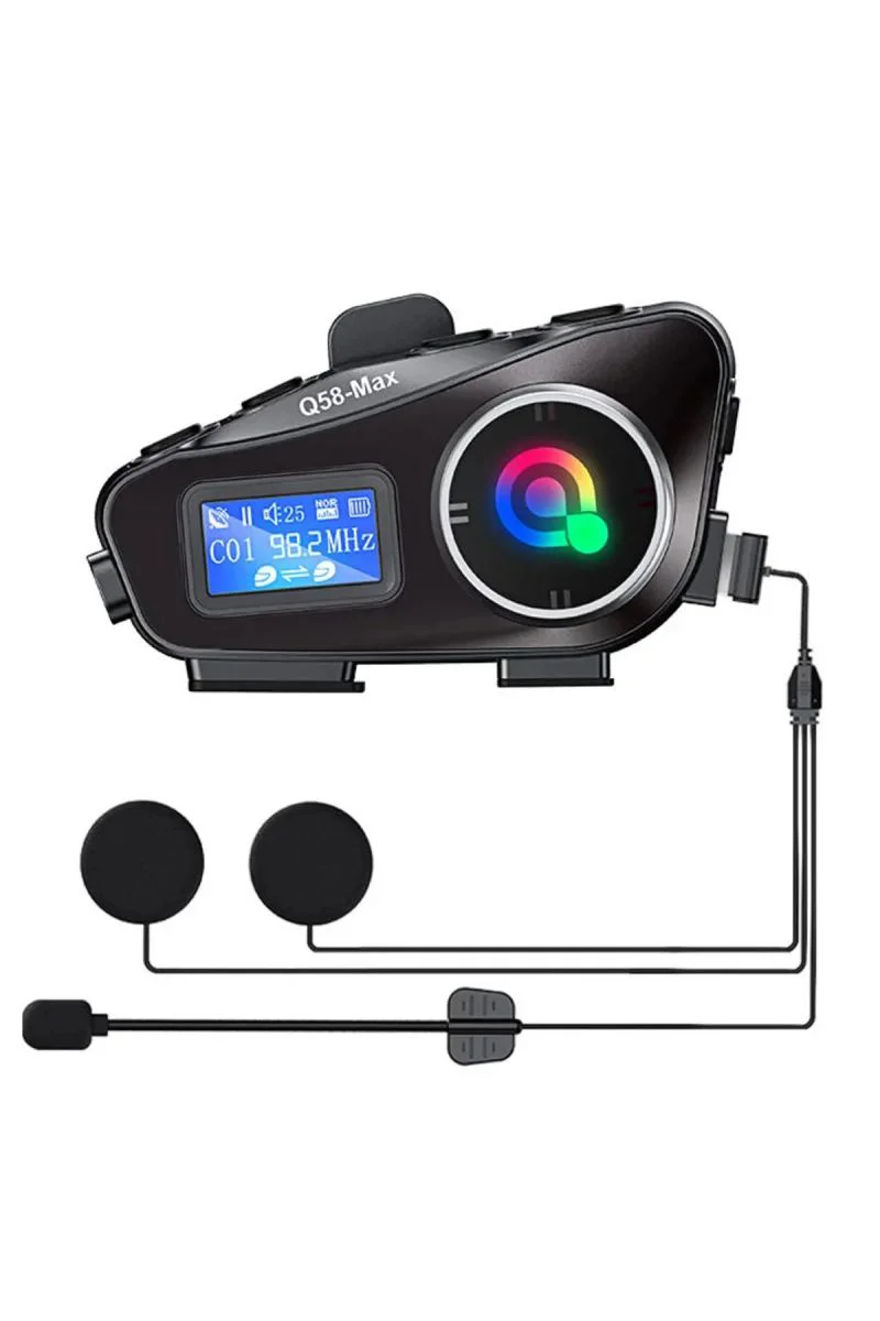 Q58-MAX Bluetooth Kask İnterkom - 2 Kişili 500m FM Radyolu LCD Ekranlı Kask Kulaklık Fiyatı, Yorumları ve Özellikleri