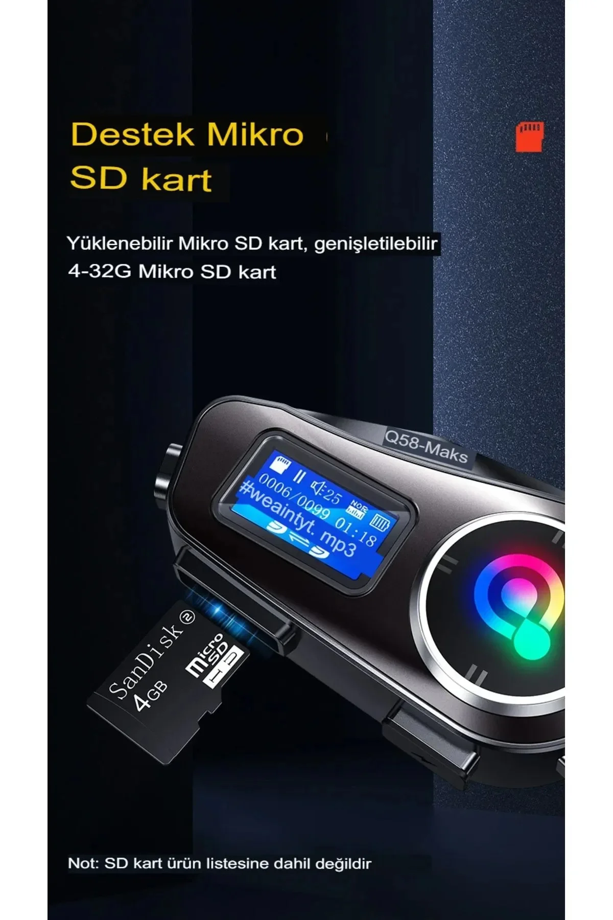 Q58-max Radyolu 2 Kişi Bağlantılı Bluetooth Kask Kulaklık Ekranlı Fenerli Müzik Ve Telsiz Intercom Fiyatı, Yorumları ve Özellikleri