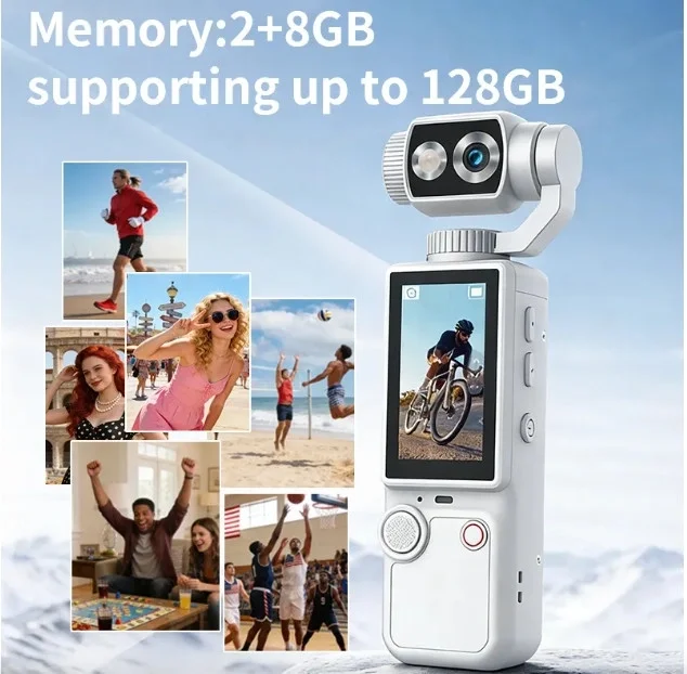 Q8 4k Ultra Hd Taşınabilir Vlog Spor Ve Aksiyon Kamerası 2.0’’ Döndürülebilir Ips Ekran Turuncu