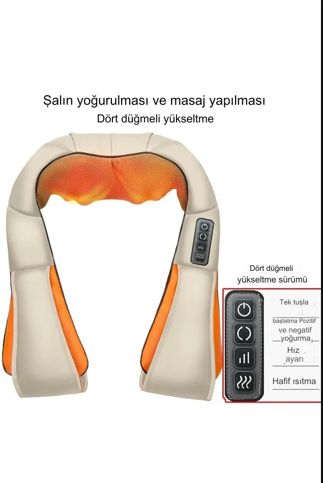 Qasul Ovmalı Asmalı Boyun Sırt Ve Vücut Masajı Güçlü Ovmalı Masaj Aleti Krem - Görsel 4
