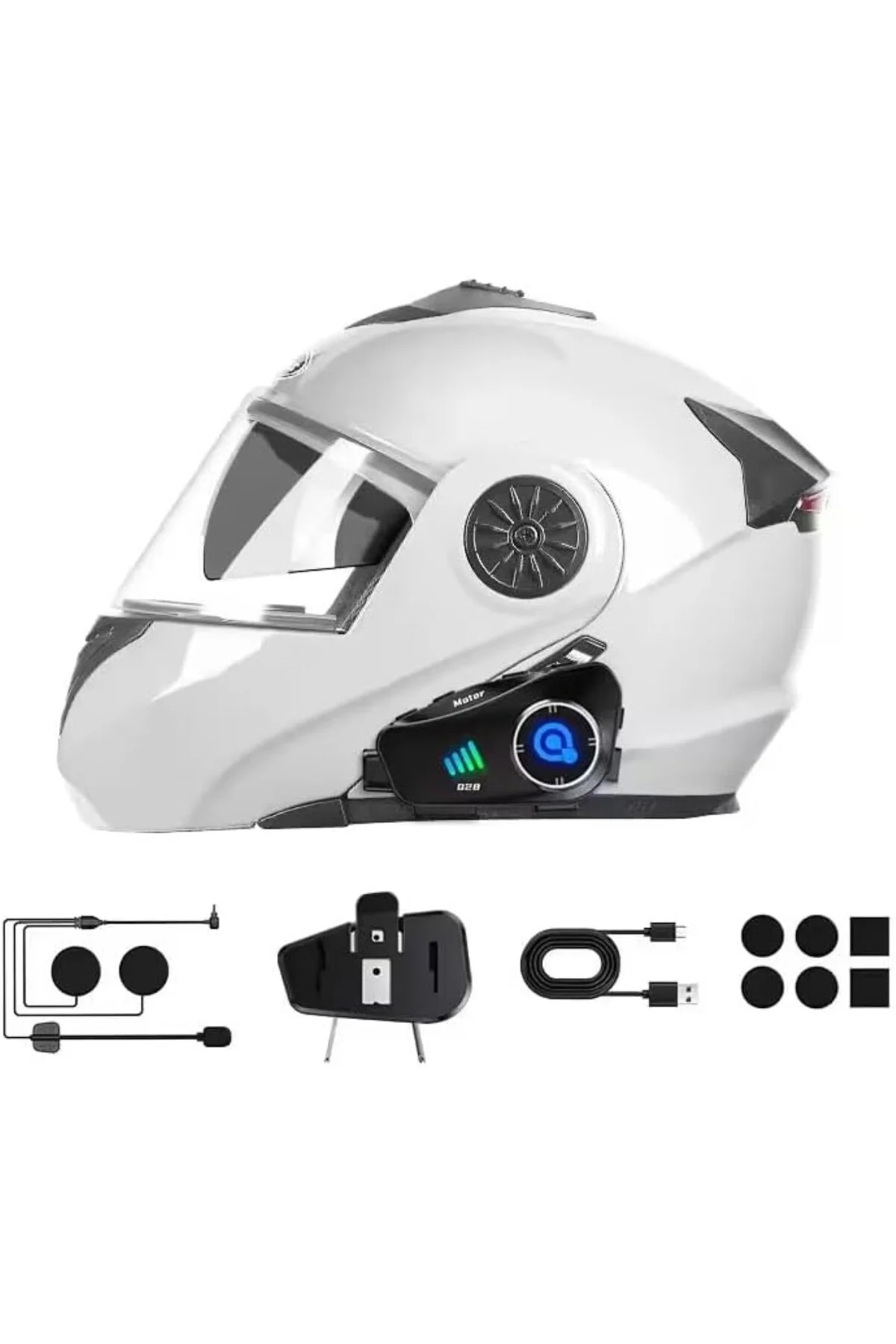 Qawistore Q28 Kameralı Motosiklet Kask İnterkom - Bluetooth 5.0, 