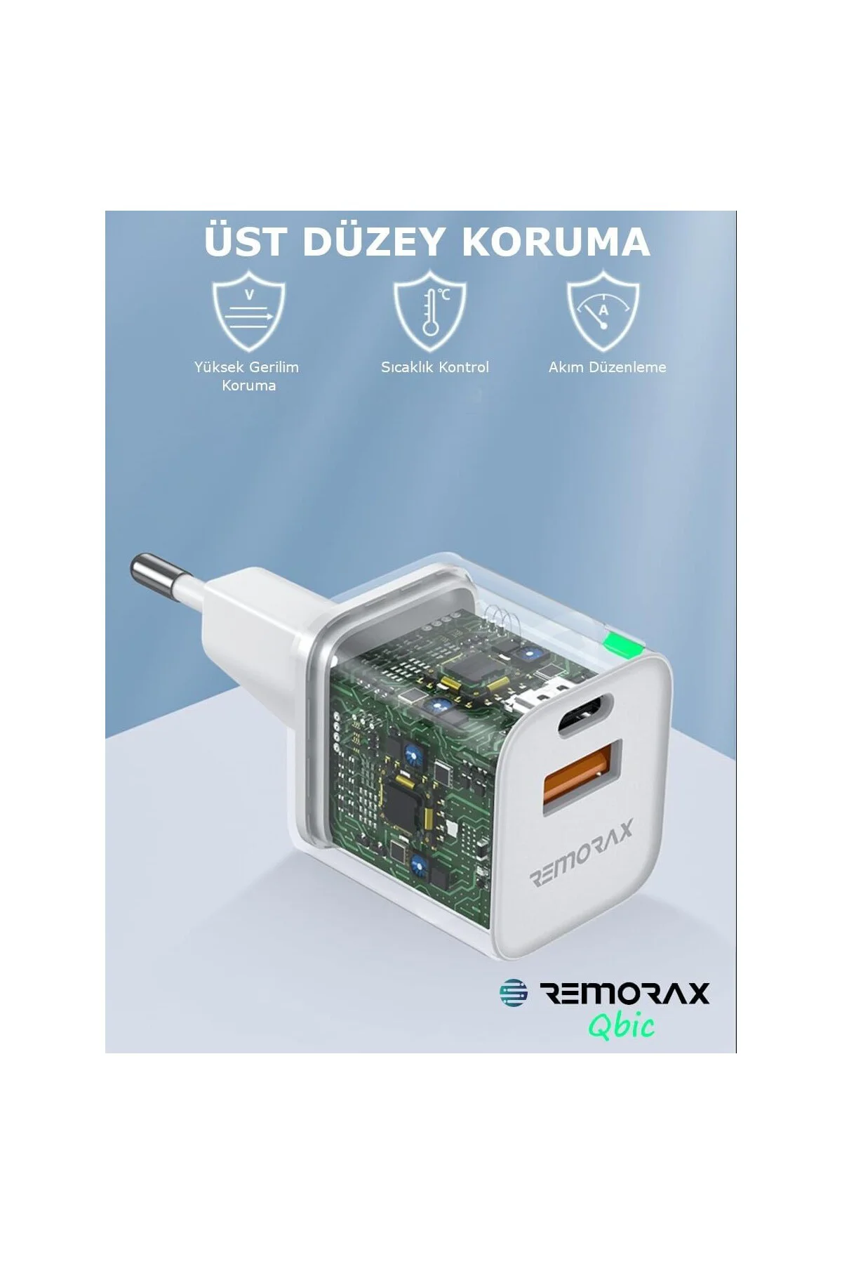 Qbic PD 30Watt GaN Hızlı Şarj Aleti, A + C Girişli, Beyaz Qbic PD 30Watt GaN Hızlı Şarj Aleti, A + C Girişli, Beyaz