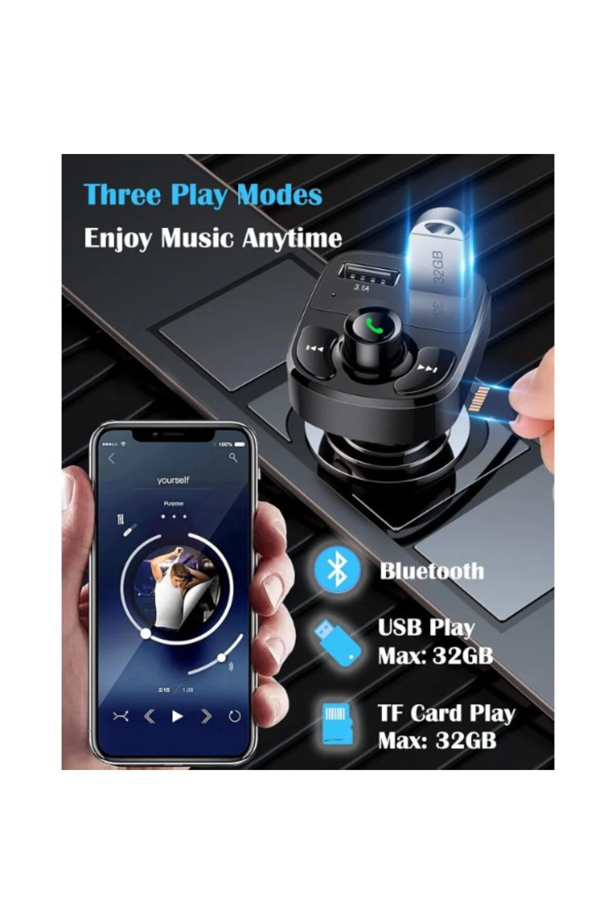 QC 3.1A USB & PD /TF FM Transmitter QC 3.1A USB & PD /TF FM Transmitter