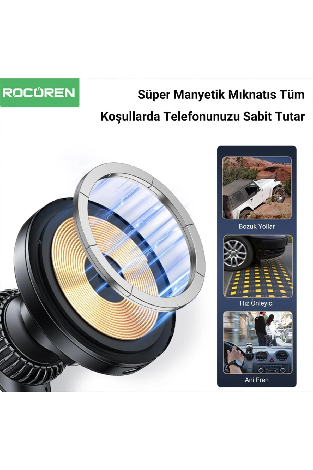 QC3.0 ile 15W Manyetik Kablosuz Araç Şarj Cihazı, Otomatik Hizalama ve Hızlı Şarj Ka