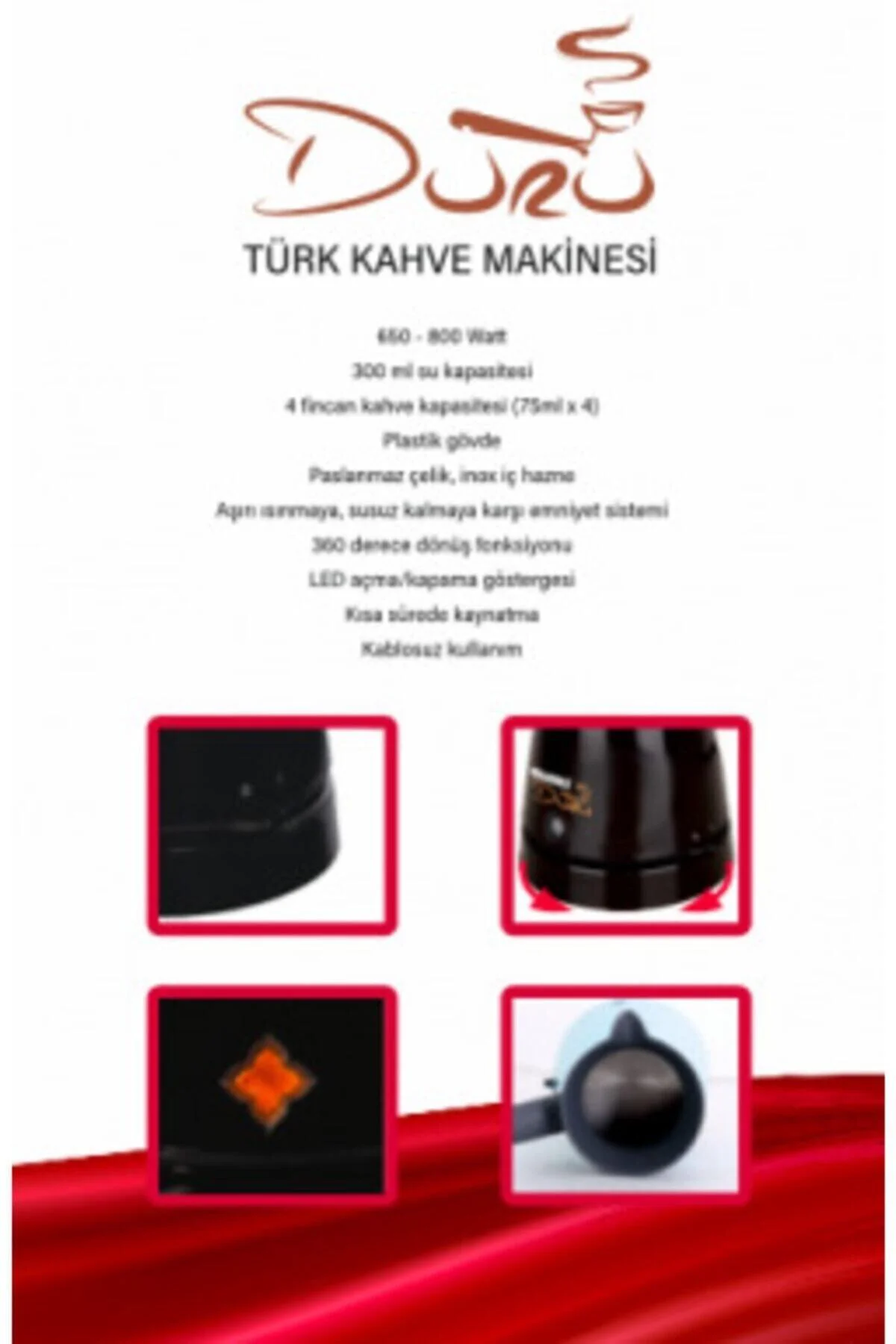 Qcz-85m Duru Çelik Elektrikli Cezve Qcz-85m Duru Çelik Elektrikli Cezve