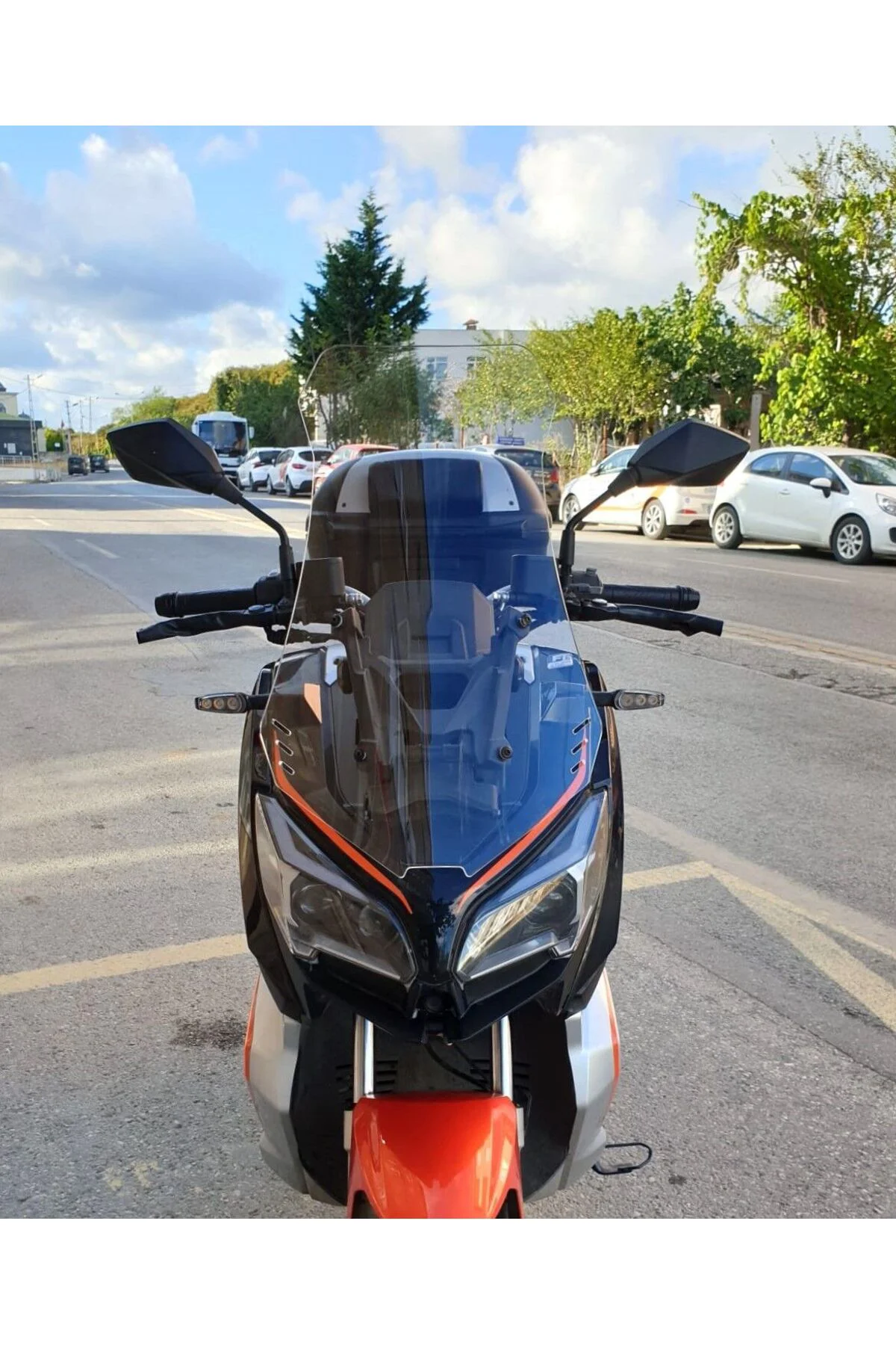 QJ ATR 125 Ön Cam 2023-2026 Model 65cm Şeffaf Renkli 4mm ORTA BOYLU
