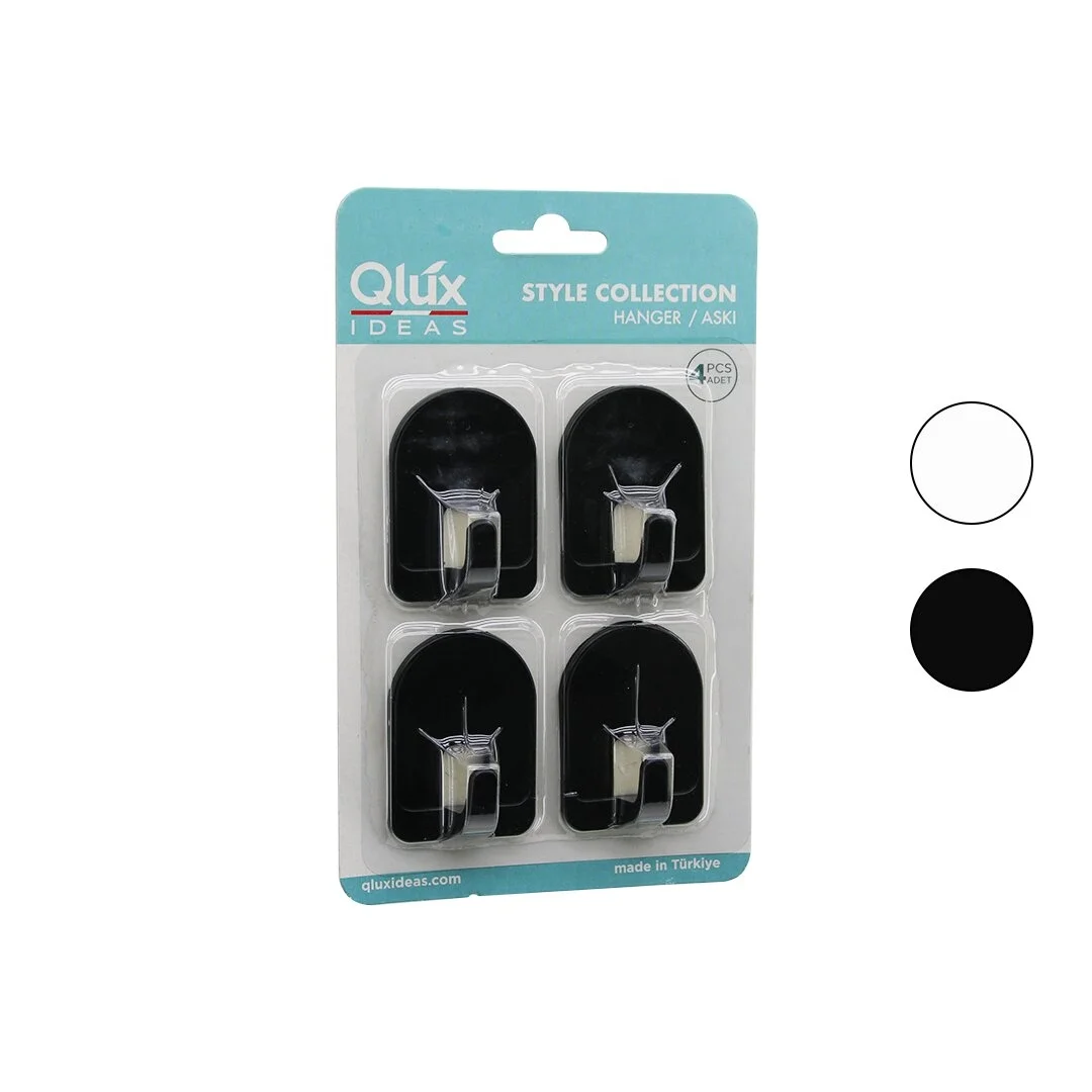 Qlux L-00950 4pcs Dome Askı No-2 Kubbeli - Siyah - Beyaz - Plastik Askı Yapışkanlı Montaj Bx40 Fiyatı, Yorumları ve Özellikleri
