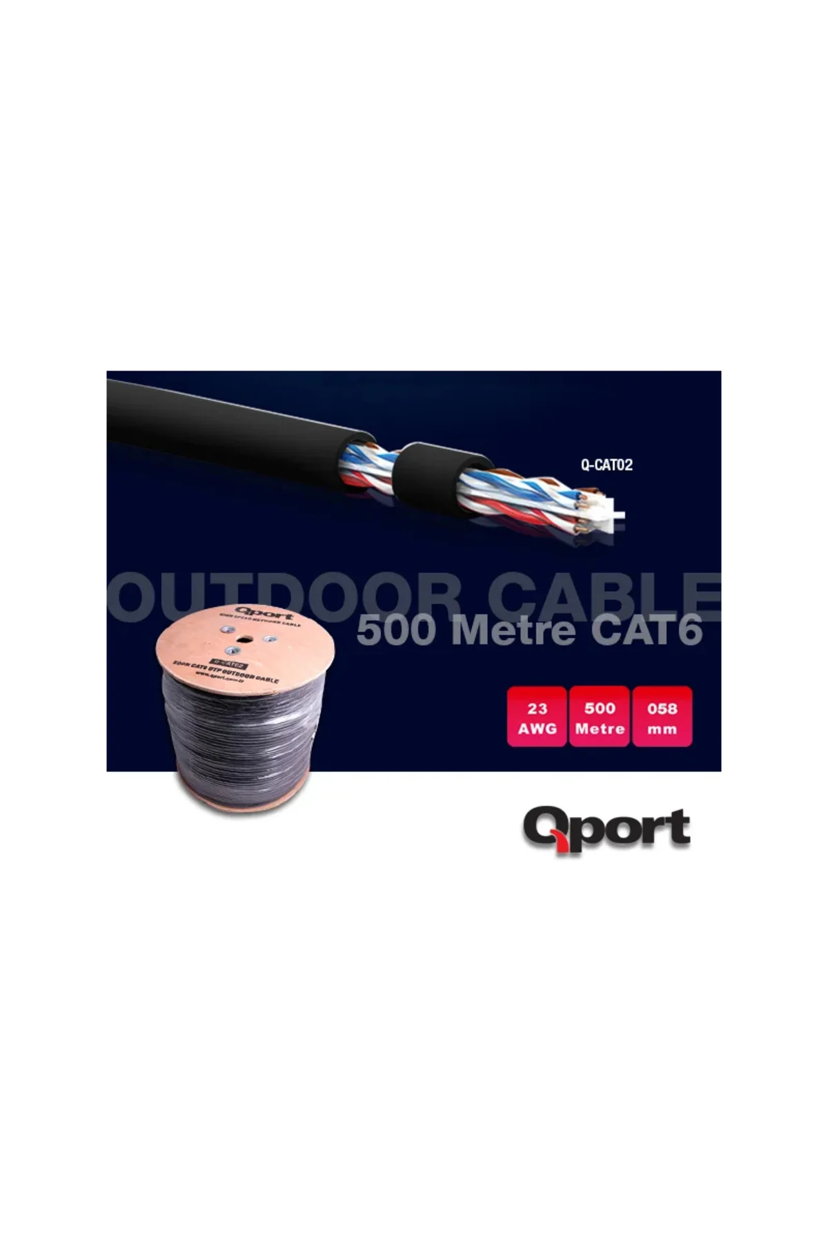 Qport Q-Cato2 Cat6 23 Awg Utp 500M Kablo