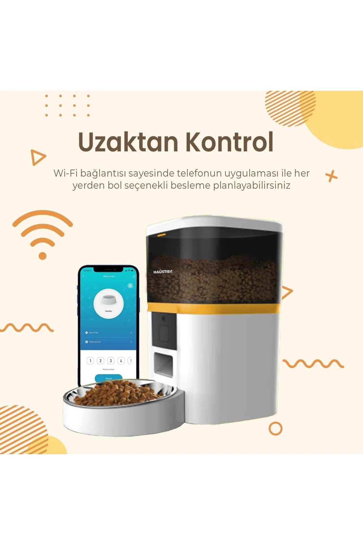 QQ003-V2 Akıllı Kedi Köpek Otomatik Mama Kabı, Tuya App-Wifi Uzaktan Kontrol, 6lt Hazn