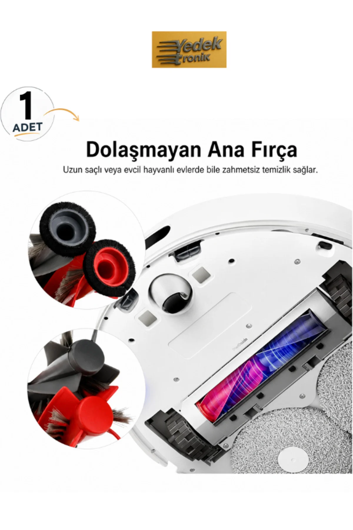 QRevo C / QRevo C Pro / QRevo Edge 5V1 / QRevo Edge 2 Pro Uyumlu Ana Fırça | Robot Süpürge Yedek Parça