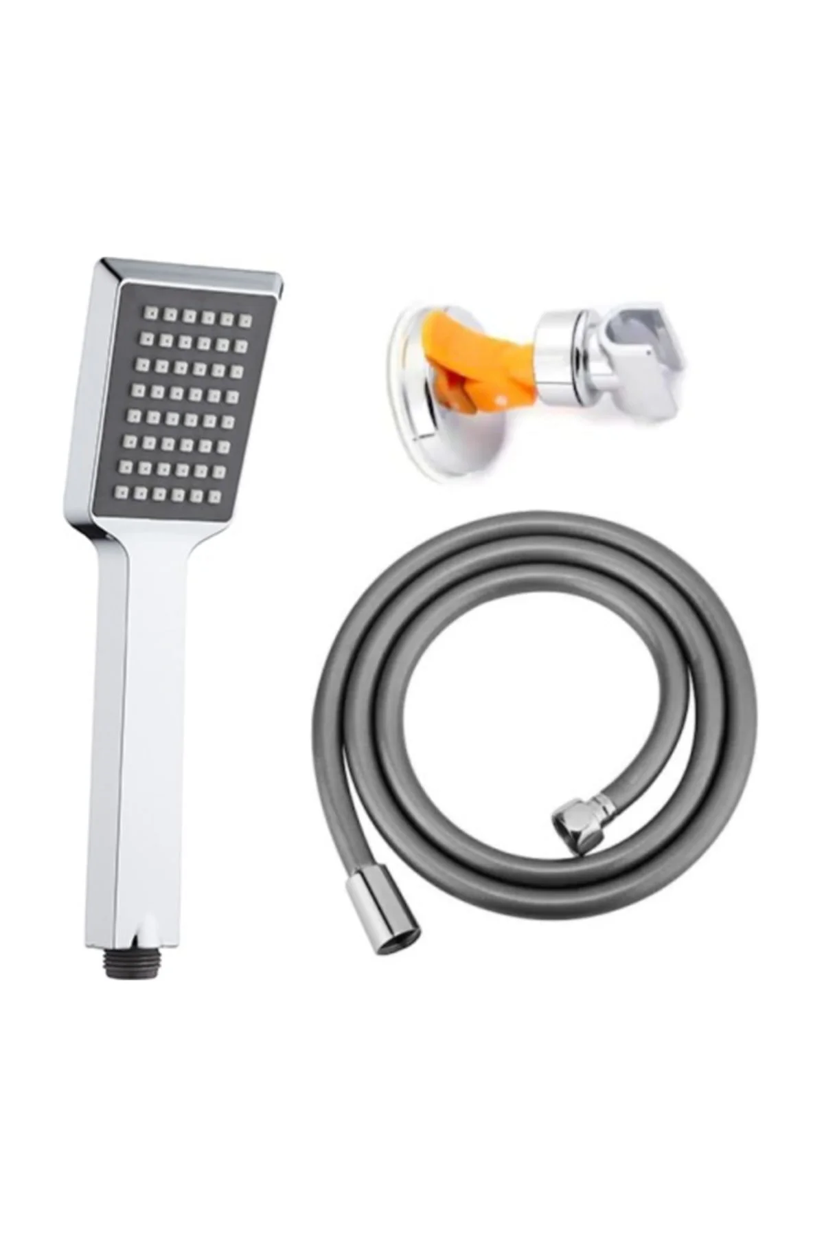 Quadro Duş Başlığı + Vakumlu Mafsal + Pvc Duş Hortumu Duş Takımı Duş Seti Quadro Duş Başlığı + Vakumlu Mafsal + Pvc Duş Hortumu Duş Takımı Duş Seti