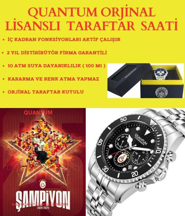 Quantum Galatasaraylı Lisanslı İtalyan Tasarım Bileklik Hediyeli 