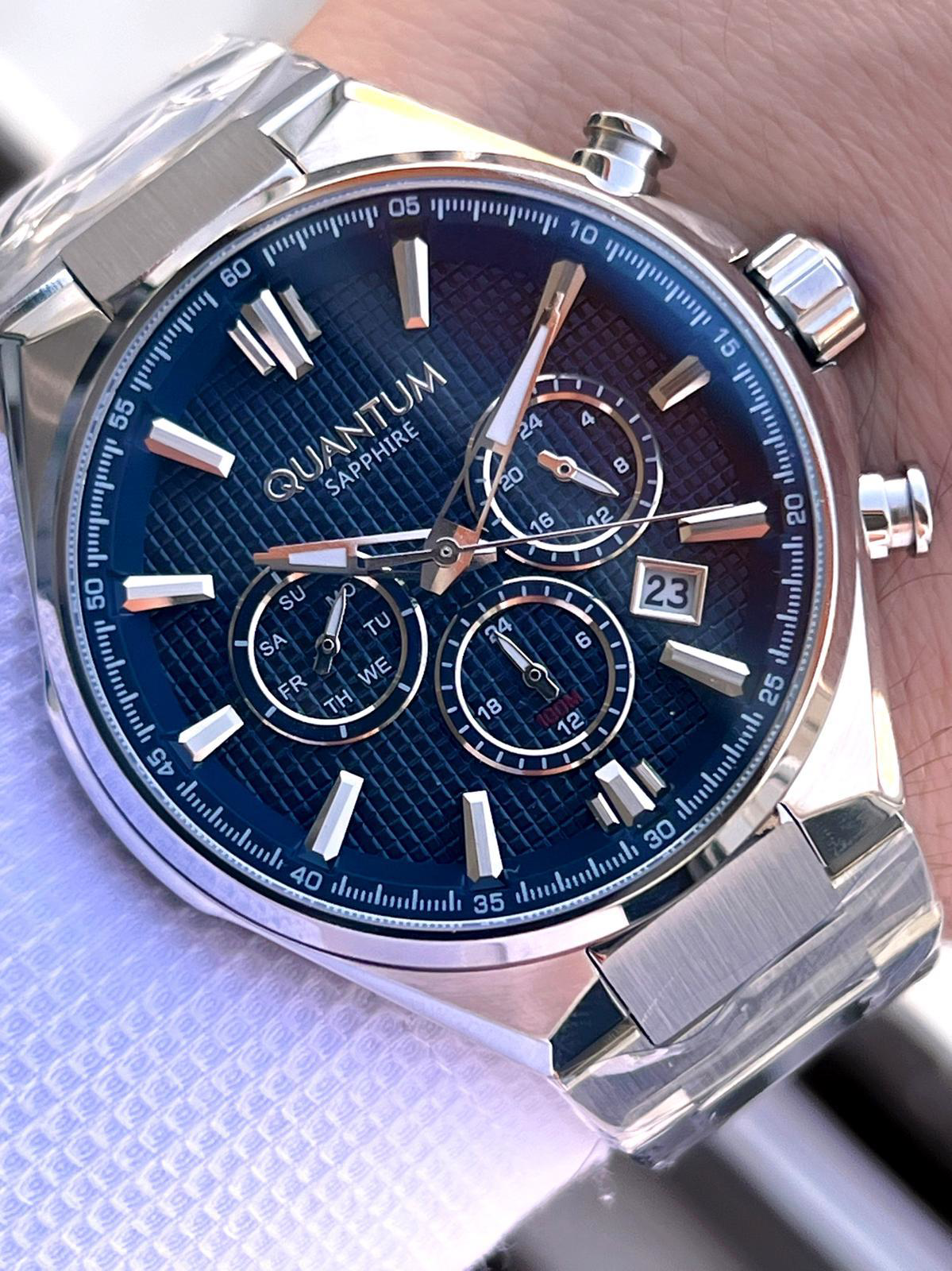 Quantum Sapphire Cizilmez Cam Çelik Kordon İç Kadran Fonksiyonlar