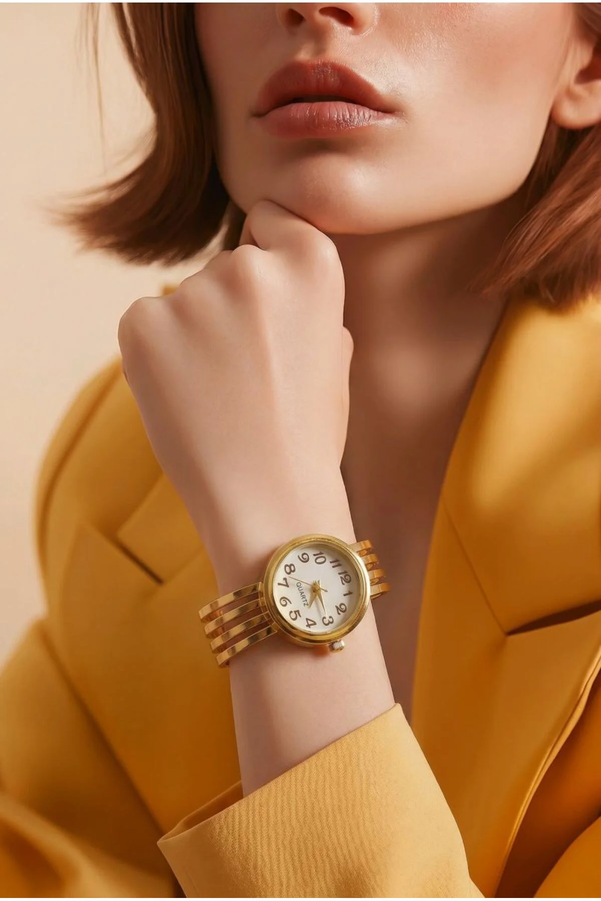 QUARTZ Premium Metal Kelepçe Saat