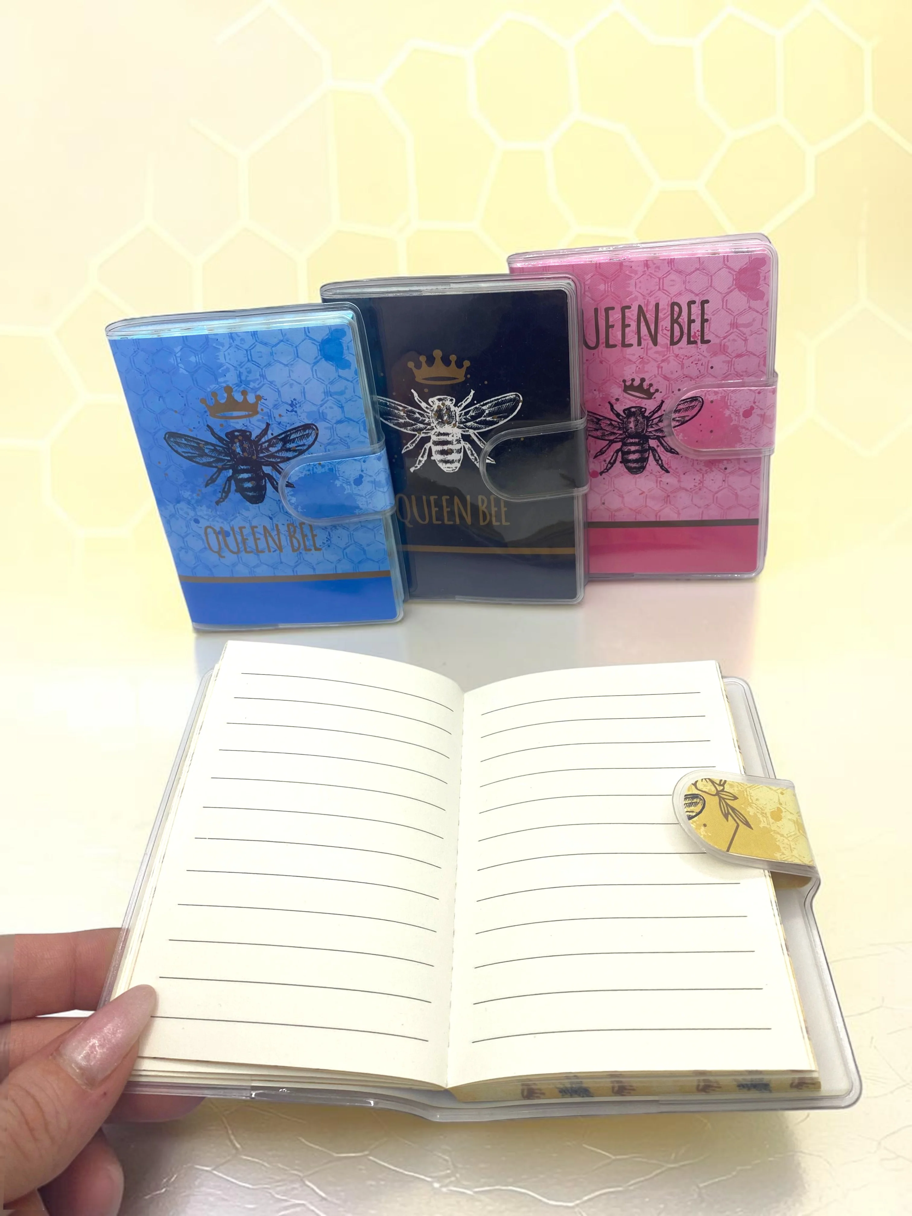 Queen Bee A7 Not Defteri , Çıt Çıtlı Cep Defteri - Sarı