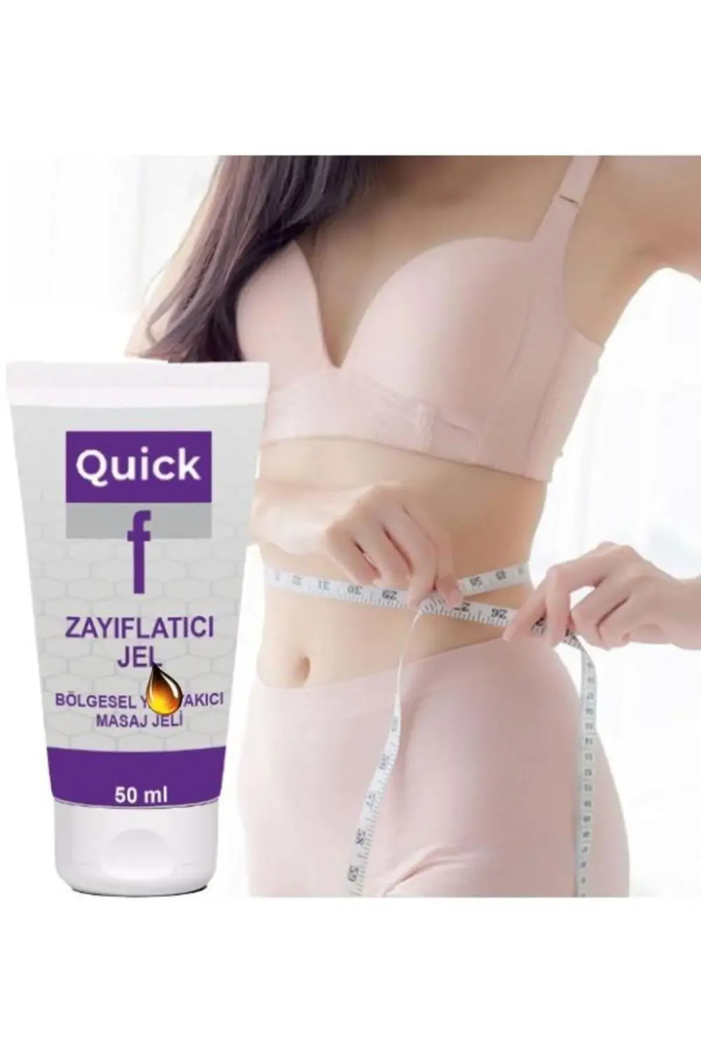 Quick Gel Zayıflamaca İncelmece Bölgesel Masaj ve Bakım Jeli 50 m