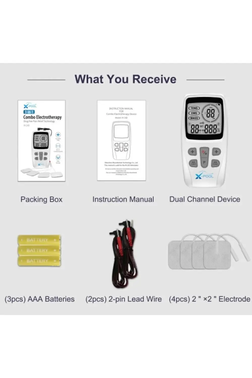 , R-c4d Dijital Portatif Tens Ems Masaj Cihazı