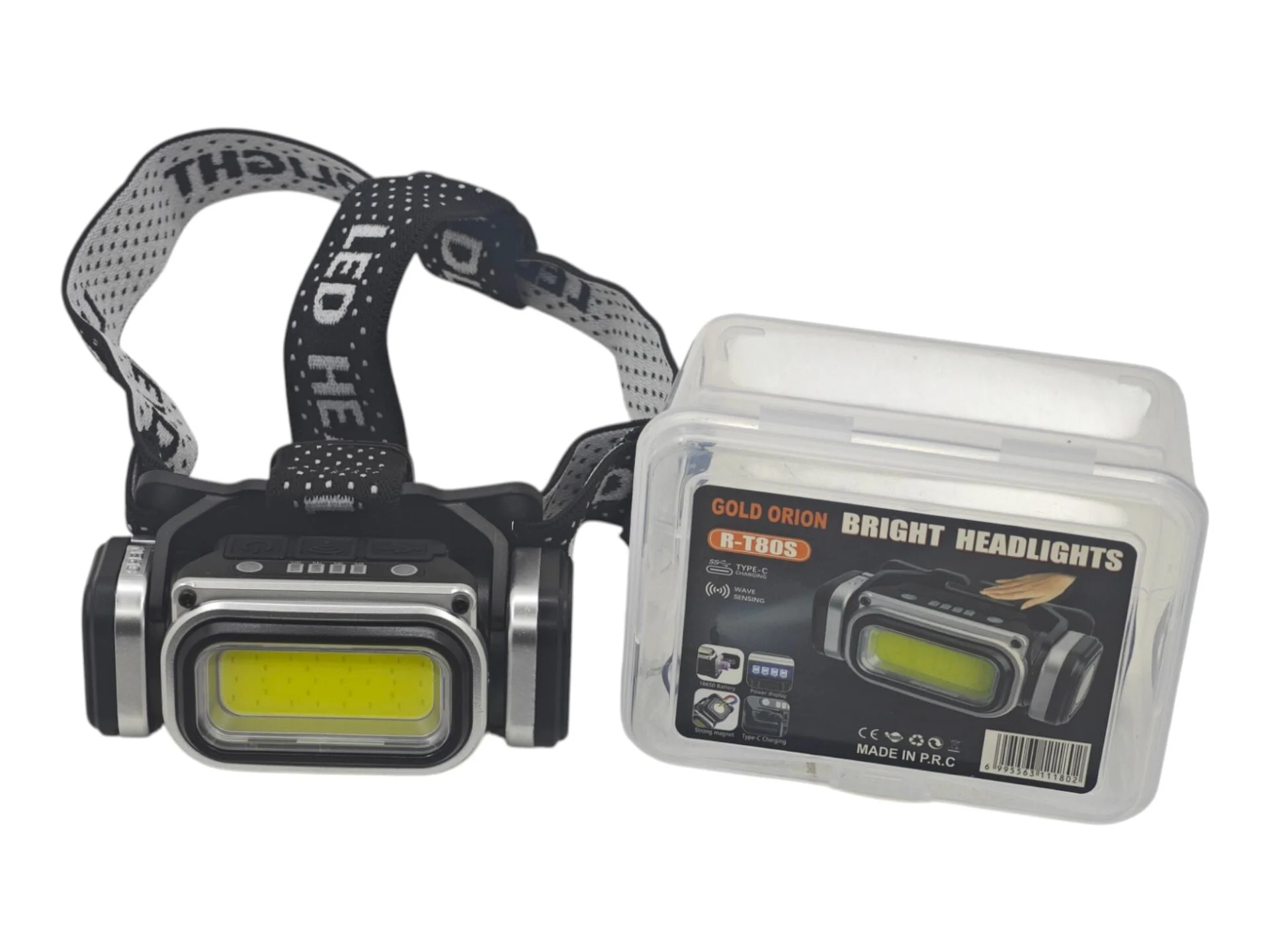R-T80S   Gold Orion USB Şarjlı Sensörlü Kafa Lambası